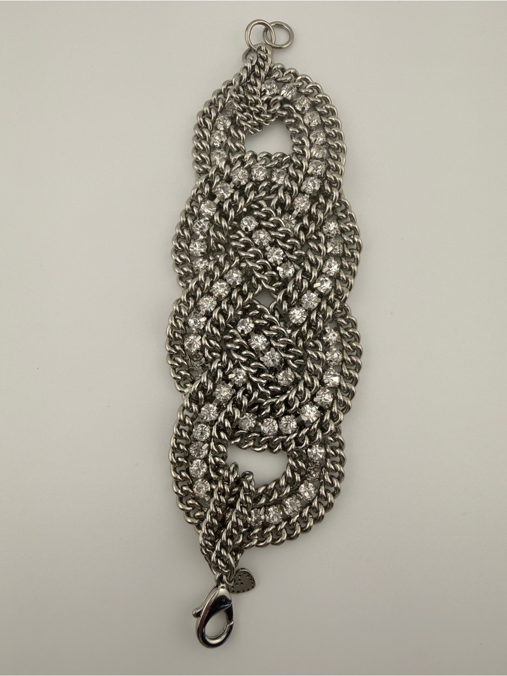 Stella & Dot Retired Petra Braided Chain Rhinestone Statement Bracelet